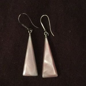 Light purple silver backed shell earrings
